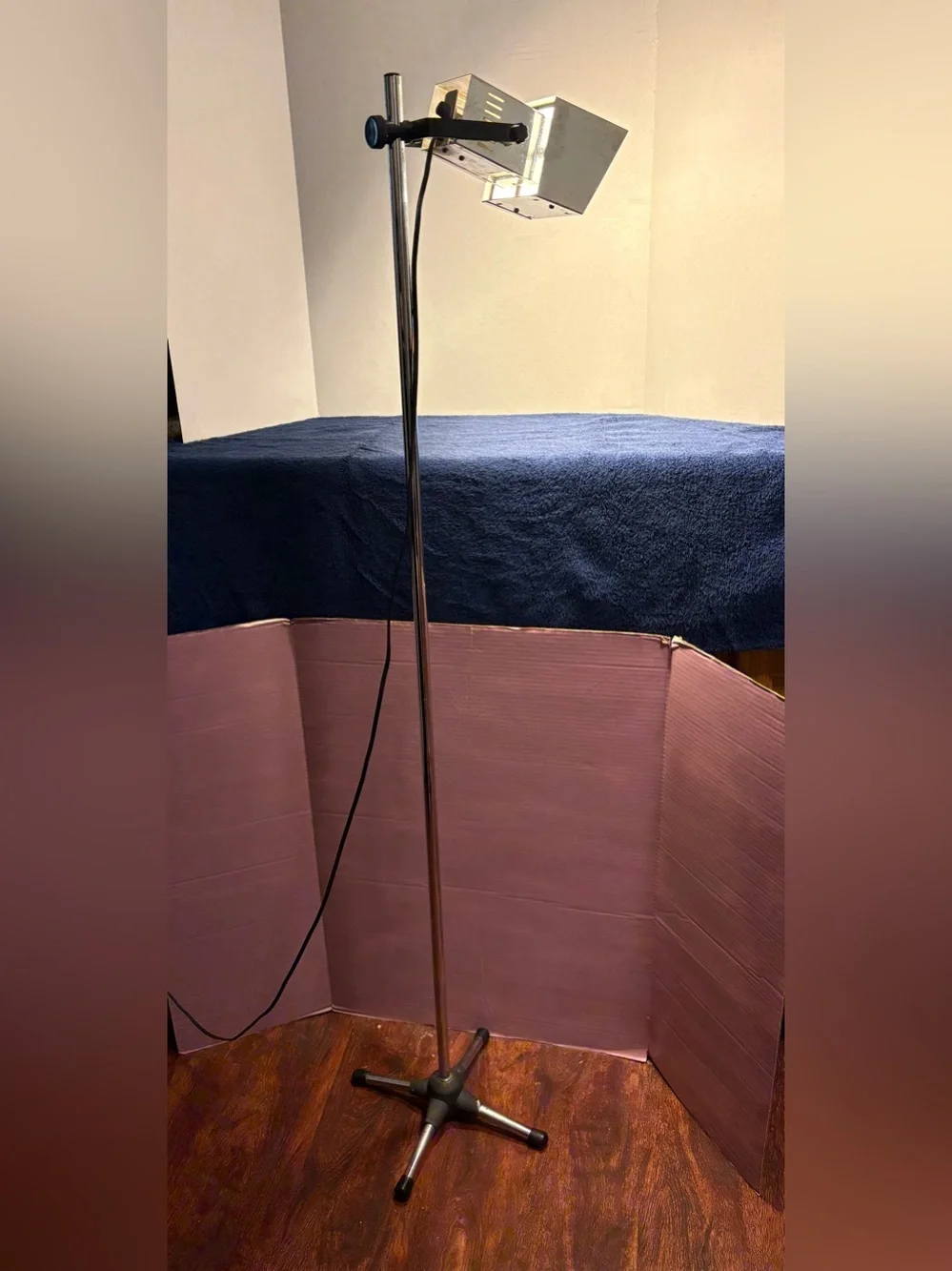 MCM 70s Danish Koch Lowy Style Chrome  Floor Lamp - Adjustable Swivel Tilt Head